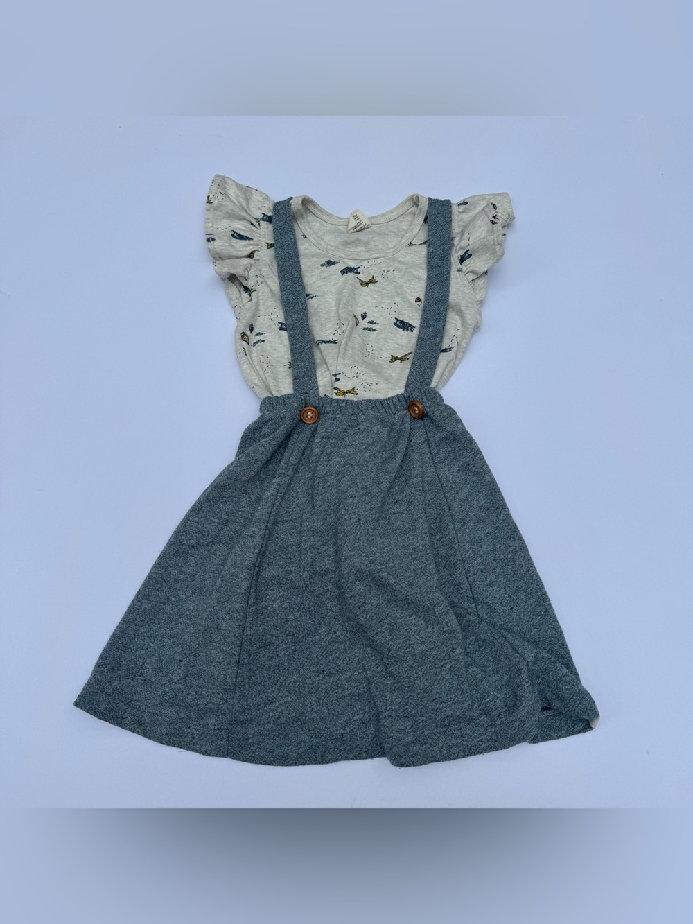 Lulu + Roo Flutter Sleeve Top & Pinafore Set